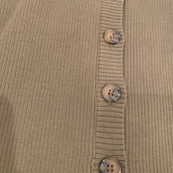 trendy army green button down sweater - Picture 2 of 3